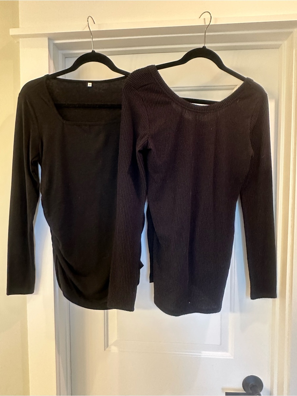 2 for 1 - Black Long Sleeve Tops Maternity - two styles